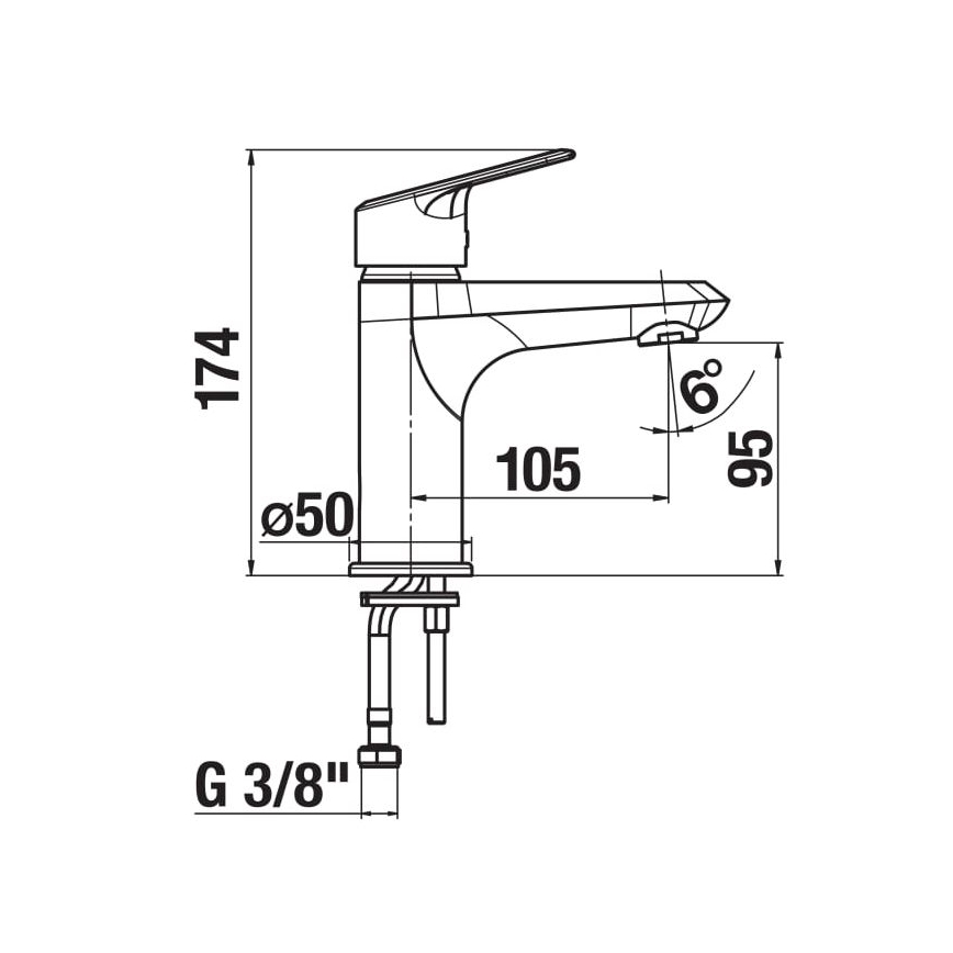 JIKA H3112E10041101 - Torneira do lavatório TALAS 17,4 cm cromado brilhante
