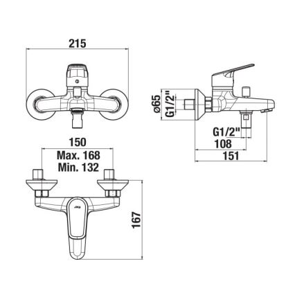 JIKA H3212E70044001 - Misturadora de banheira TALAS cromo brilhante