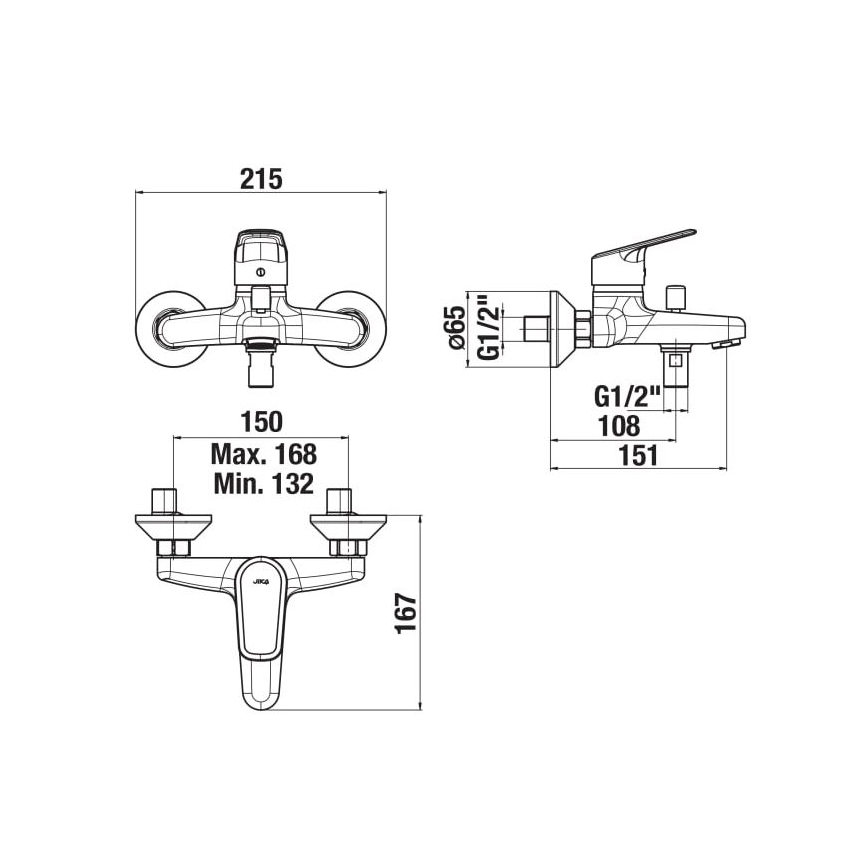 JIKA H3212E70044001 - Torneira de banheira TALAS cromado brilhante