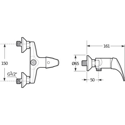 JIKA H3311N70044001 - Torneira de duche TALAS cromado brilhante
