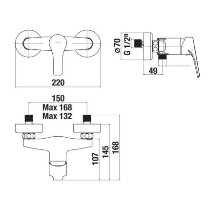 JIKA H3311W70044001 - Torneira de duche CUBE cromado brilhante