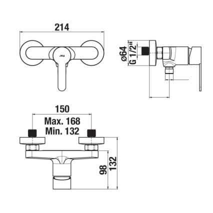 JIKA H3311Z70044001 - Torneira de duche LYRA cromado brilhante