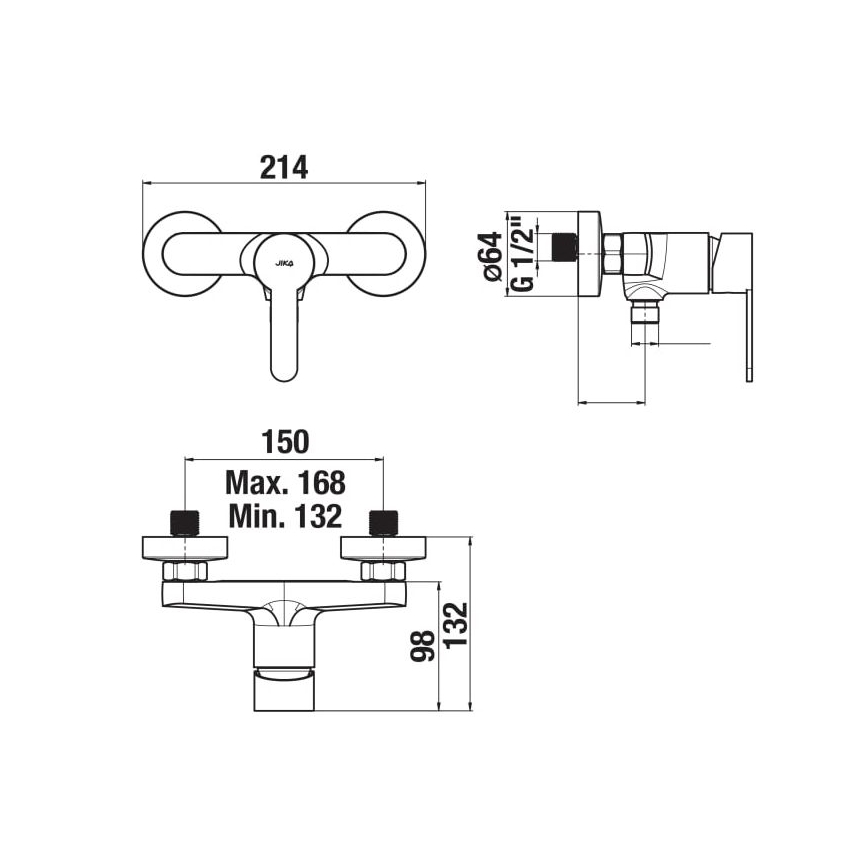JIKA H3311Z70044001 - Torneira de duche LYRA cromado brilhante