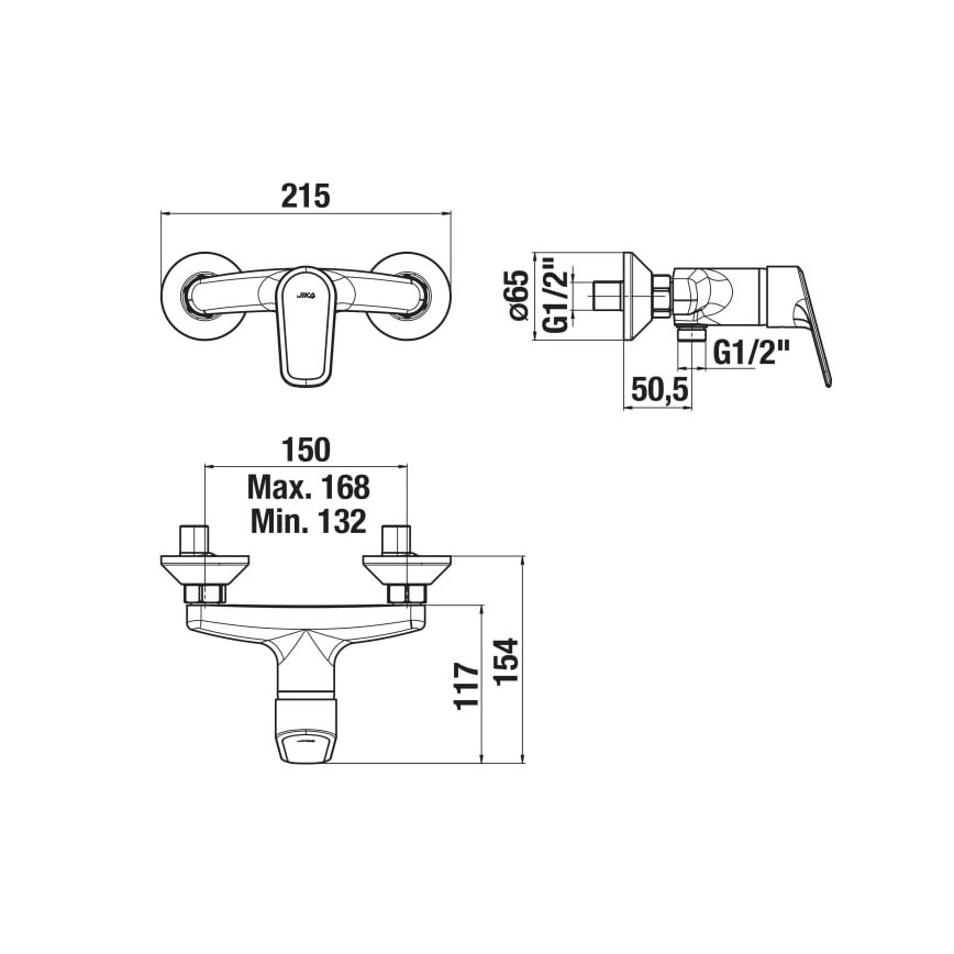 JIKA H3312E70044001 - Torneira de duche TALAS cromado brilhante