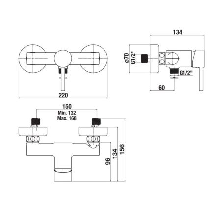 JIKA H3312F70044001 - Misturadora de duche MIO cromo brilhante