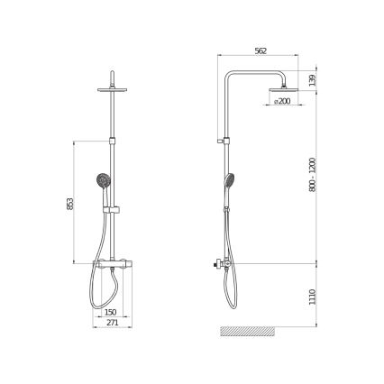 JIKA H3337170045711 - Conjunto de duche com torneira termostática MIO cromado brilhante