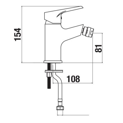 JIKA H3411W10041101 - Misturador para bidé CUBE 15,4 cm cromo brilhante