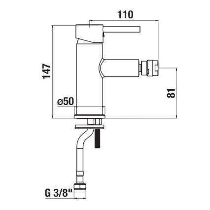 JIKA H3412F17161101 - Torneira de bidé MIO 14,7 cm mate preto