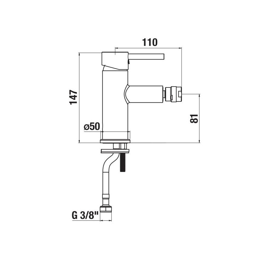 JIKA H3412F17161101 - Torneira de bidé MIO 14,7 cm mate preto