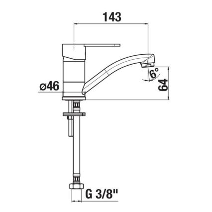 JIKA H3511Z10042201 - Torneira para lava-loiça LYRA 14,3 cm cromado brilhante