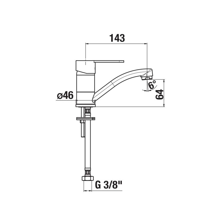 JIKA H3511Z10042201 - Torneira para lava-loiça LYRA 14,3 cm cromado brilhante
