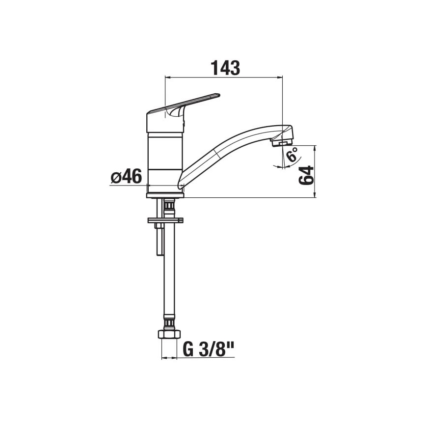 JIKA H3512E10042201 - Torneira de cozinha LYRA 14,3 cm cromo brilhante
