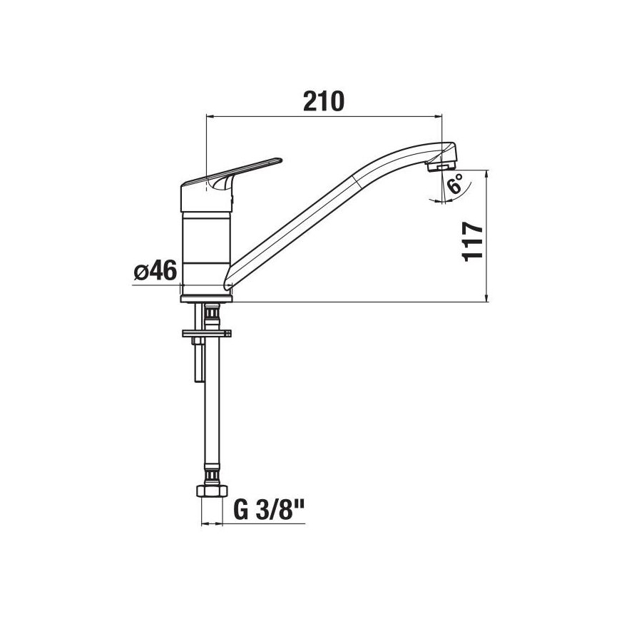 JIKA H3512E10042301 - Torneira de cozinha LYRA 21 cm cromo brilhante