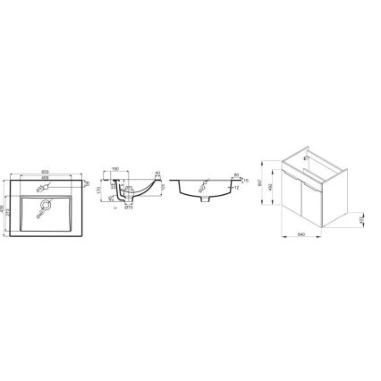 JIKA H4536011763001 - Armário de casa de banho com bacia CUBE 60,7x65 cm branco