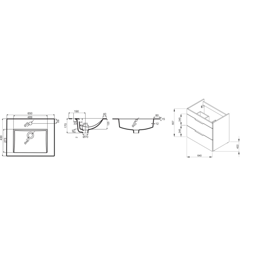 JIKA H4536021763001 - Armário de casa de banho com bacia CUBE 60,7x65 cm branco