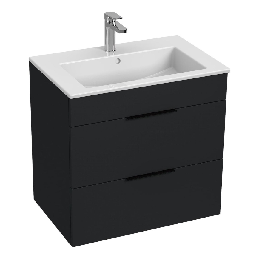 JIKA H4536021763521 - Armário de casa de banho com bacia CUBE 60,7x65 cm preto