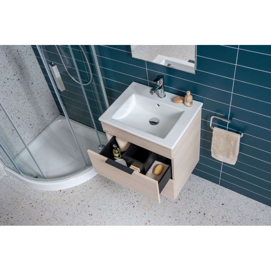 JIKA H4536021765141 - Armário de casa de banho com bacia CUBE 60,7x65 cm cinza