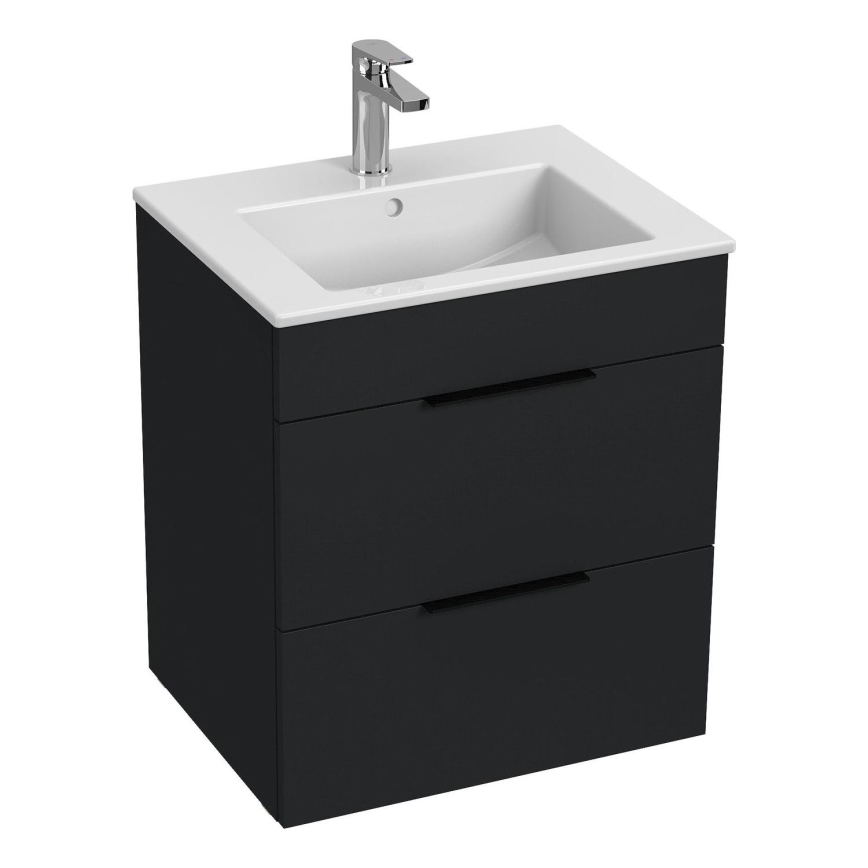 JIKA H4536121763521 - Armário de casa de banho com bacia CUBE 60,7x55 cm preto