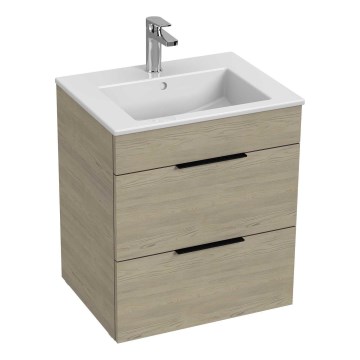 JIKA H4536121765141 - Armário de casa de banho com bacia CUBE 60,7x55 cm cinza