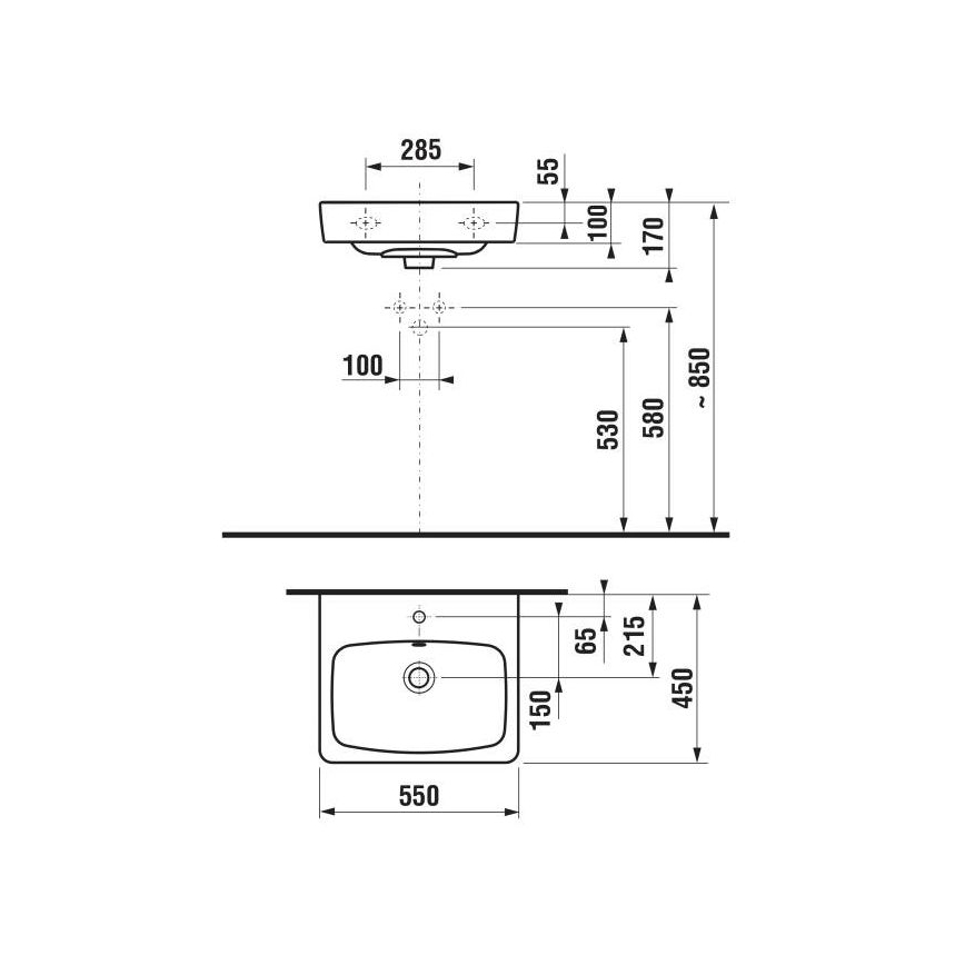 JIKA H8103810001041 - Lavatório suspenso LYRA 55x45 cm cerâmica/branco