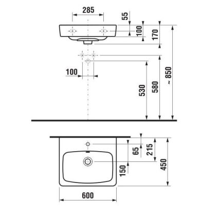 JIKA H8103820001041 - Lavatório suspenso LYRA 60x45 cm cerâmica/branco