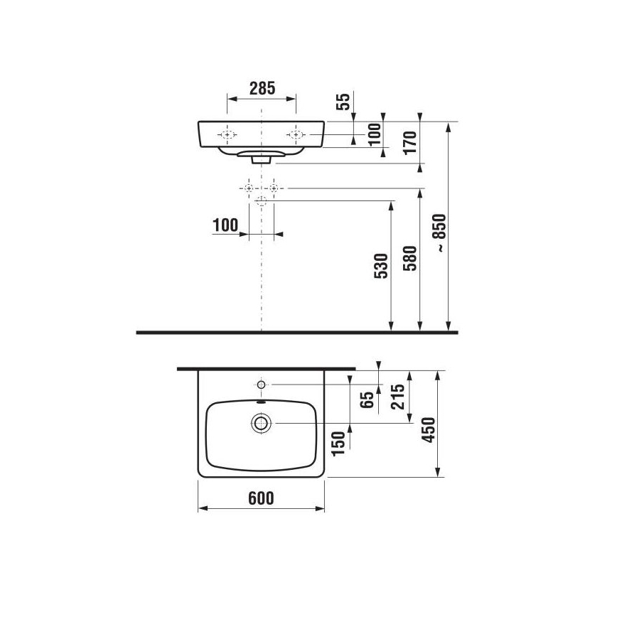 JIKA H8103820001041 - Lavatório suspenso LYRA 60x45 cm cerâmica/branco