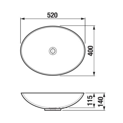 JIKA H8183640001121 - Lavatório de bancada ASTRA 52x40 cm cerâmica/branco
