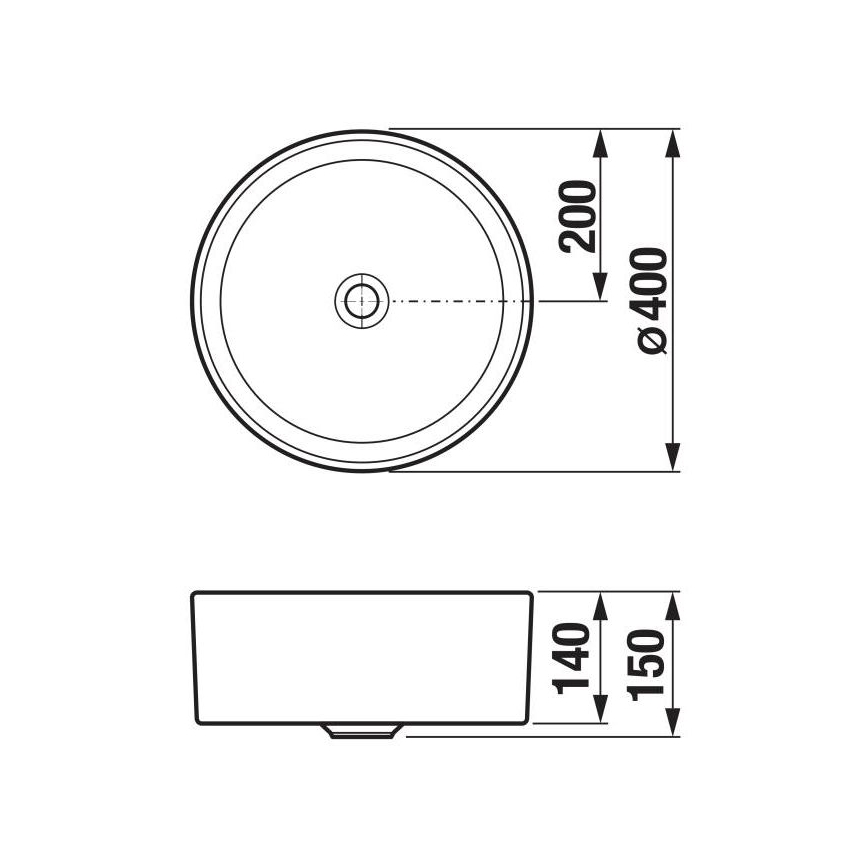 JIKA H8184200001121 - Lavatório de bancada CUBITO diâmetro 40 cm cerâmica/branco
