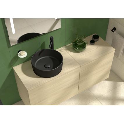 JIKA H8184207161121 - Lavatório de bancada CUBITO diâmetro 40 cm cerâmica/mate preto