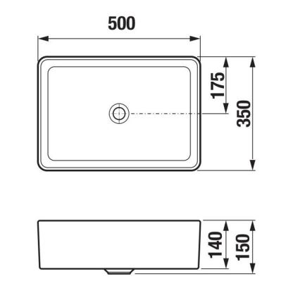 JIKA H8184230001121 - Lavatório de bancada CUBITO 50x35 cm cerâmica/branco