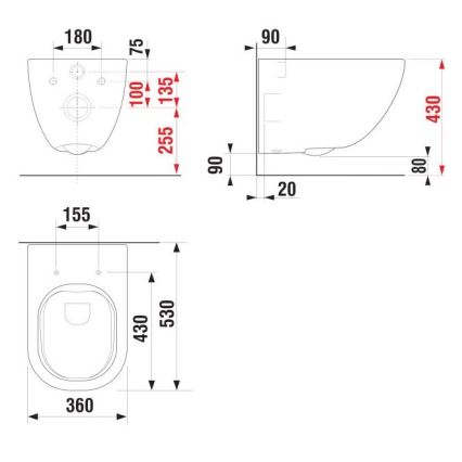 JIKA H8207140000001 - Sanita suspensa MIO cerâmica/branco