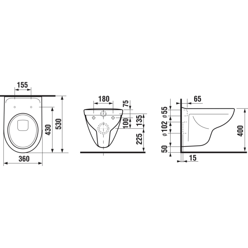 JIKA H8233800000001 - Sanita suspensa LYRA cerâmica/branco