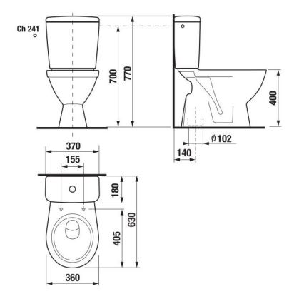 JIKA H8263860002413 - Sanita de encastrar LYRA cerâmica/branco