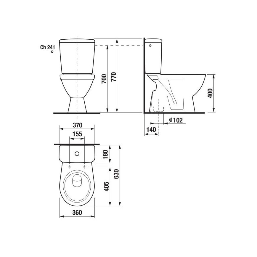 JIKA H8263870002413 - Sanita de encastrar LYRA cerâmica/branco