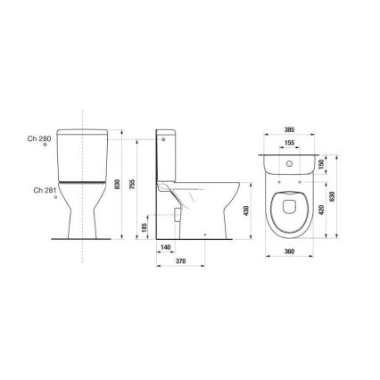JIKA H8273860002801 - Sanita de encastrar LYRA cerâmica/branco