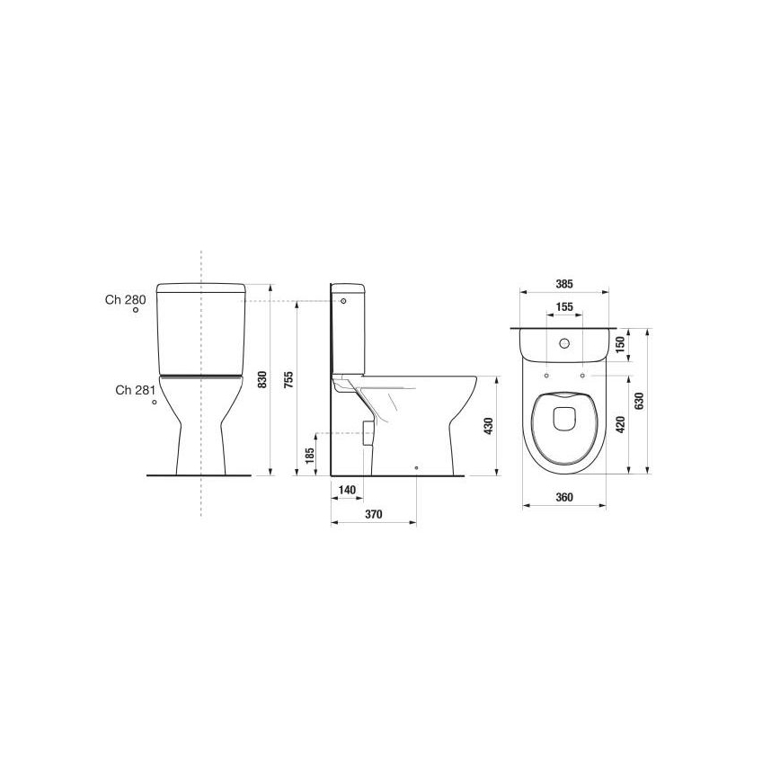 JIKA H8273860002801 - Sanita de encastrar LYRA cerâmica/branco