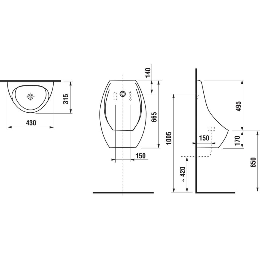JIKA H8411010004871 - Urinol com sensor DOMINO 24V entrada traseira, descarga traseira cerâmica/branco