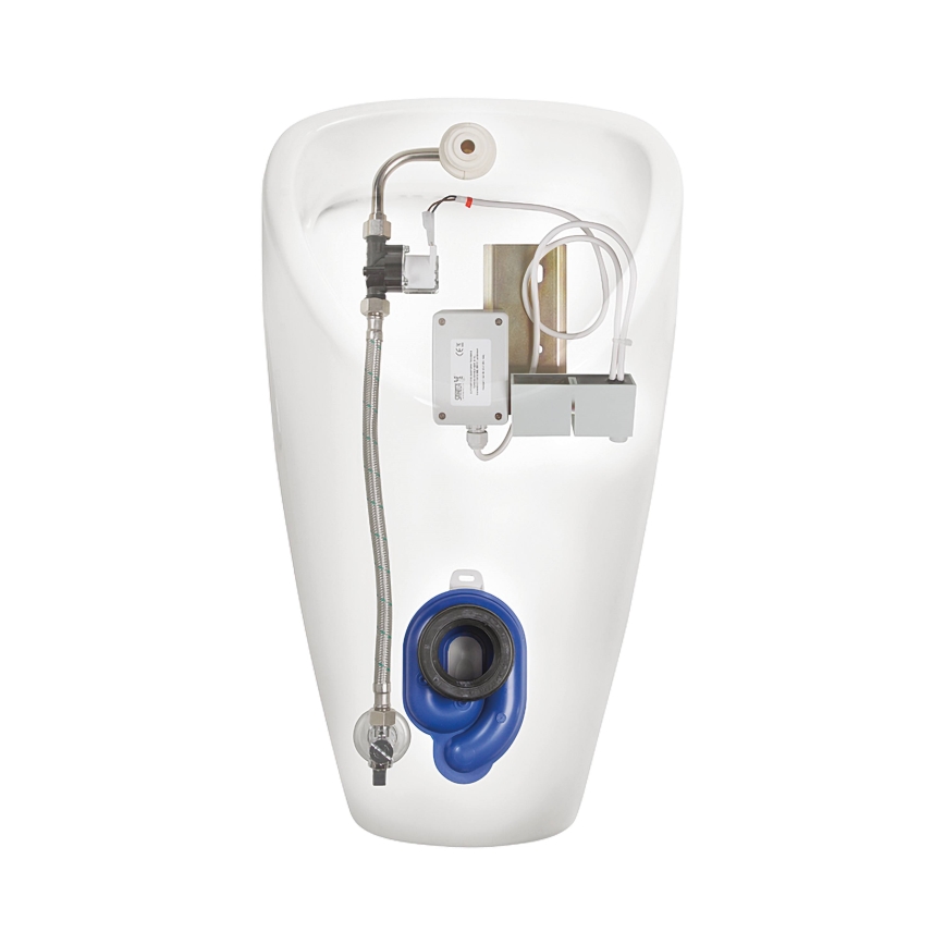 JIKA H8430700004901 - Urinol com sensor GOLEM 230V entrada interna, descarga traseira cerâmica/branco