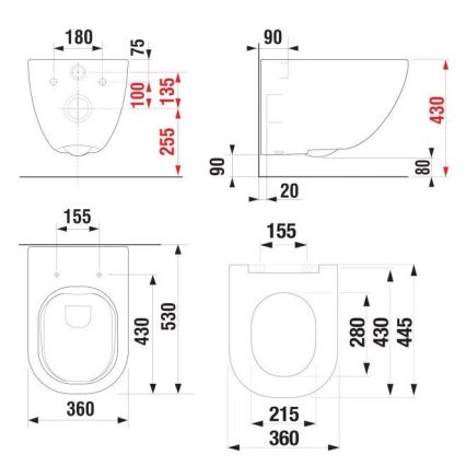 JIKA H8667140000001 - Sanita suspensa MIO cerâmica/branco + assento sanitário SoftClose MIO duroplástico/branco