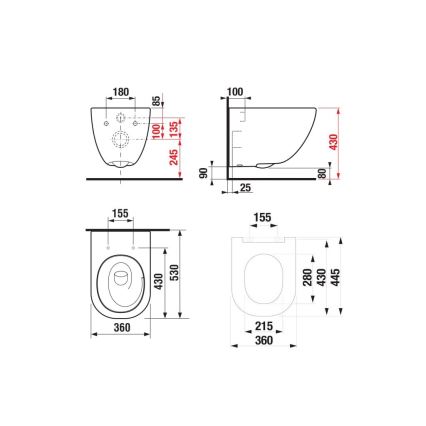JIKA H8667180000001 - Sanita suspensa MIO cerâmica/branco + Assento sanitário SoftClose MIO duroplástico/branco
