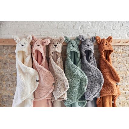 Jollein - Cobertor para envolver fleece Bunny 100x105 cm Ash Green