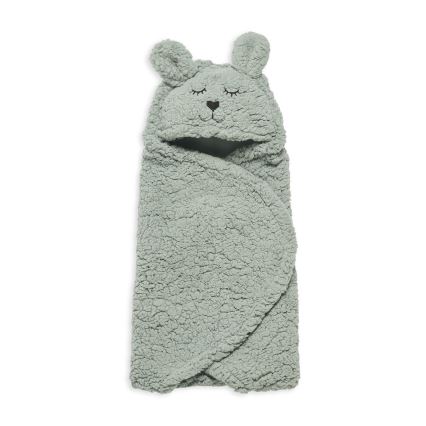 Jollein - Cobertor para envolver fleece Bunny 100x105 cm Ash Green