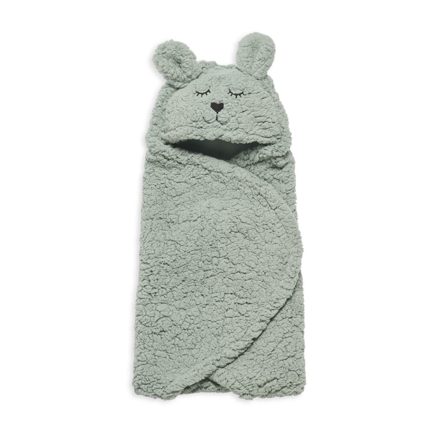 Jollein - Cobertor para envolver fleece Bunny 100x105 cm Ash Green