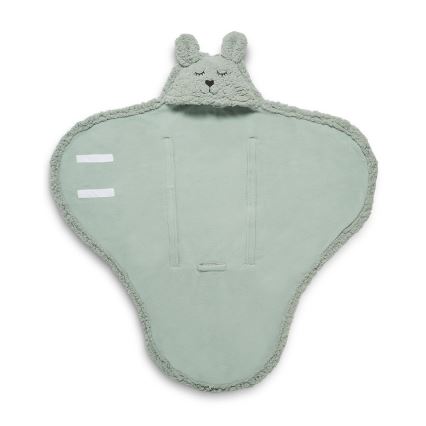 Jollein - Cobertor para envolver fleece Bunny 100x105 cm Ash Green