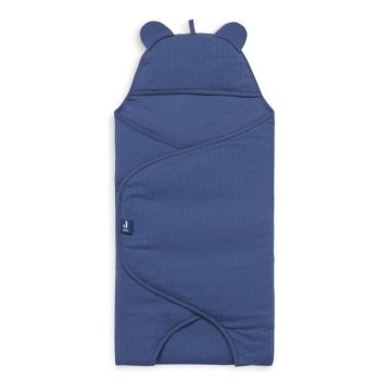 Jollein - Manta para envolver o bebé em algodão BASIC STRIPE 100x105 cm Jeans Blue