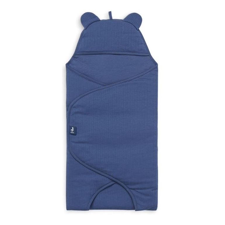 Jollein - Manta para envolver o bebé em algodão BASIC STRIPE 100x105 cm Jeans Blue