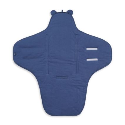 Jollein - Manta para envolver o bebé em algodão BASIC STRIPE 100x105 cm Jeans Blue