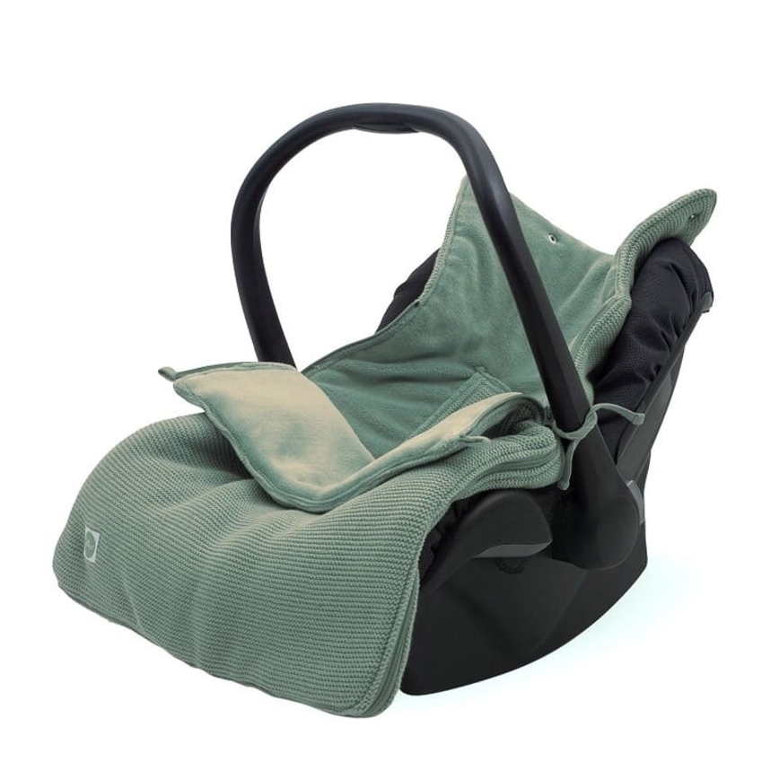 Jollein - Saco para assento de automóvel fleece BASIC KNIT 42x82 cm Ash Green