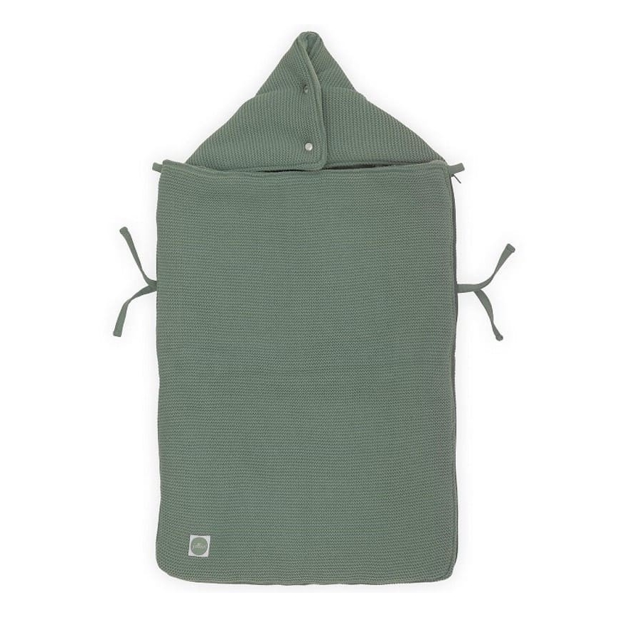 Jollein - Saco para assento de automóvel fleece BASIC KNIT 42x82 cm Ash Green