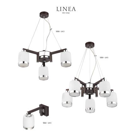 Jupiter 1058 LN3 - Candelabro pendente LINEA 3xE27/60W/230V